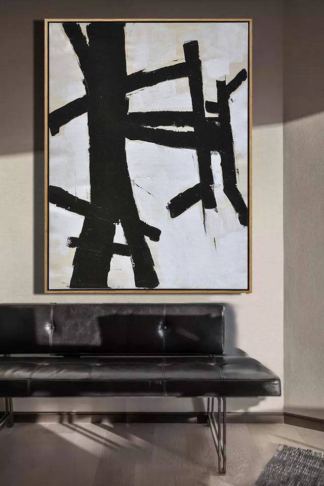 Hand Made Abstract Art,Minimalist Painting On Canvas, Palette Knife Vertical Minimal Art - Abstract Painting Modern Art